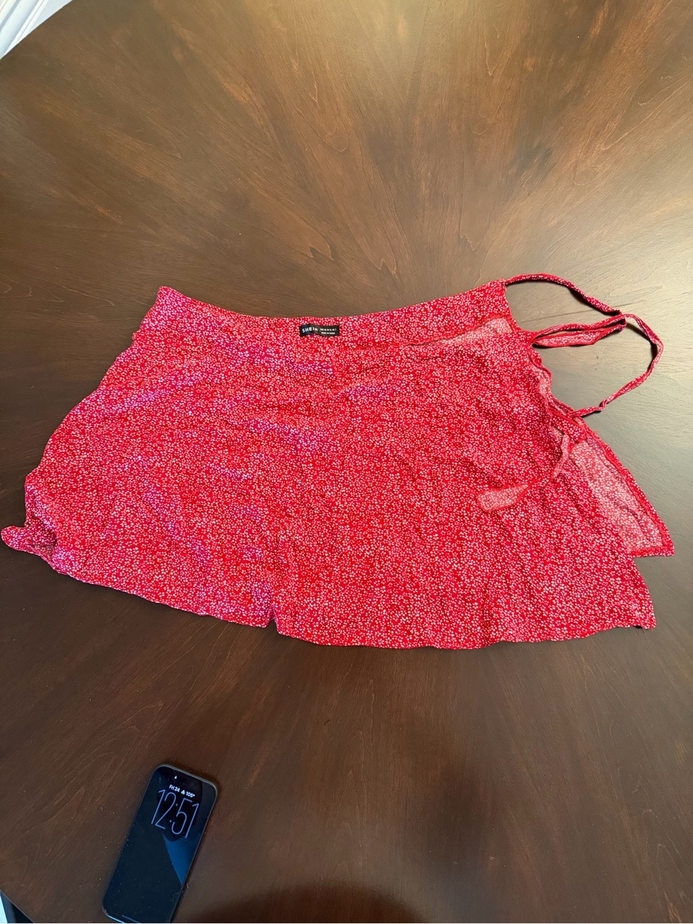 SHEIN Red Floral Mini Skirt